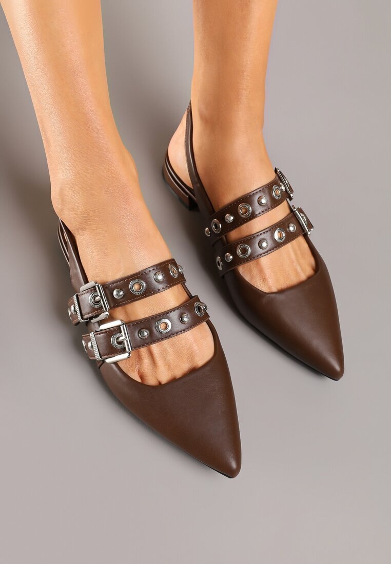 c'm paris Sandale Maro Tip Slingback Decorate Cu Catarame Selritia