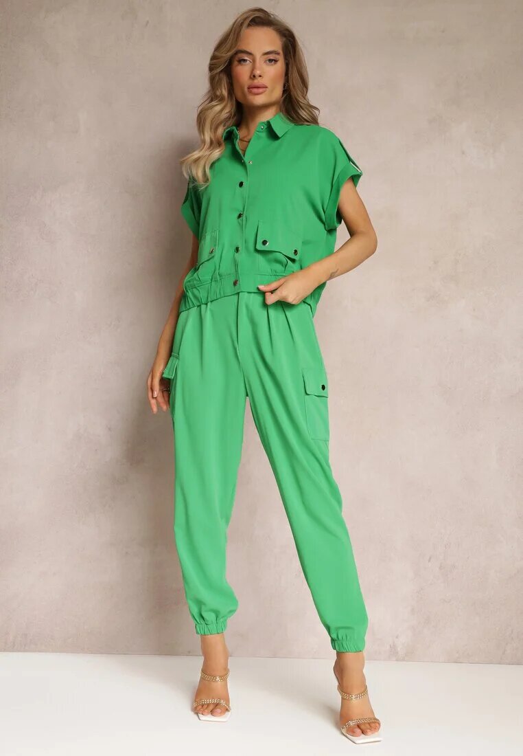  Compleu 2 piese Verde cu Bluză și Pantaloni Ezrala