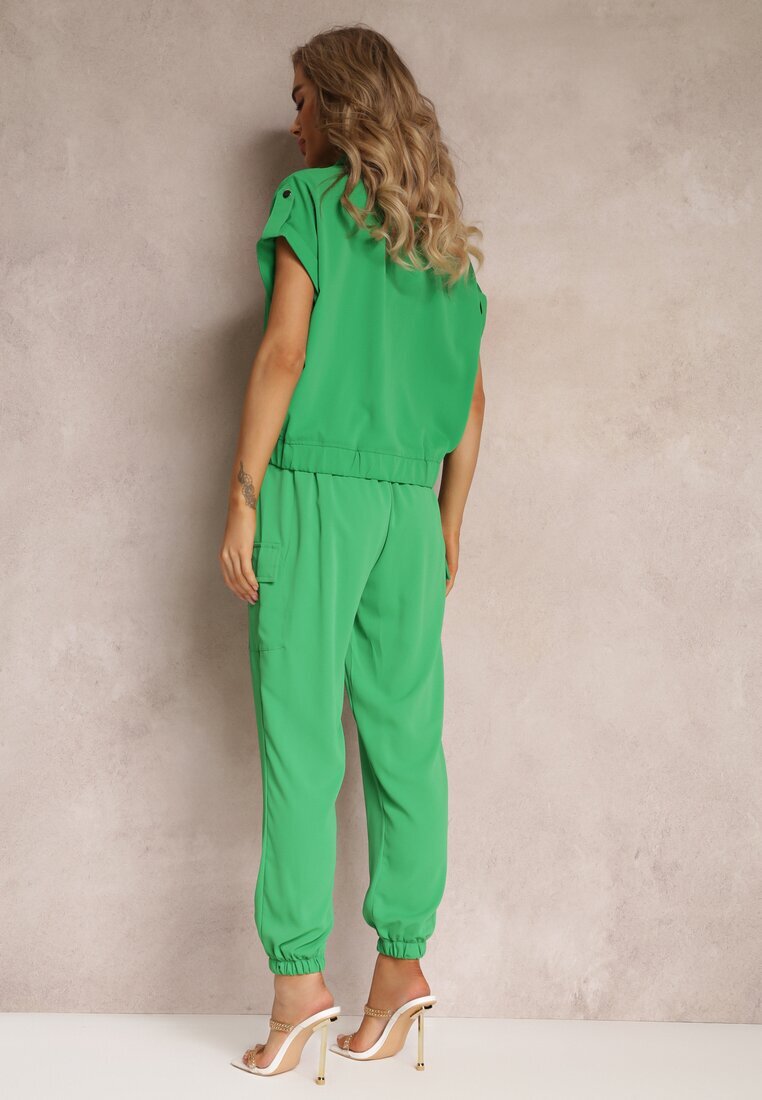  Compleu 2 piese Verde cu Bluză și Pantaloni Ezrala