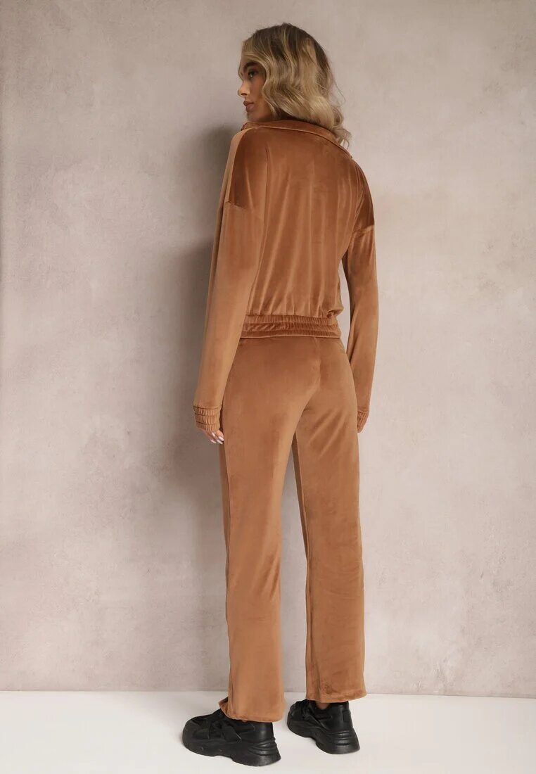  Compleu de trening Maro din velur cu Bluză și Pantaloni Lunamea