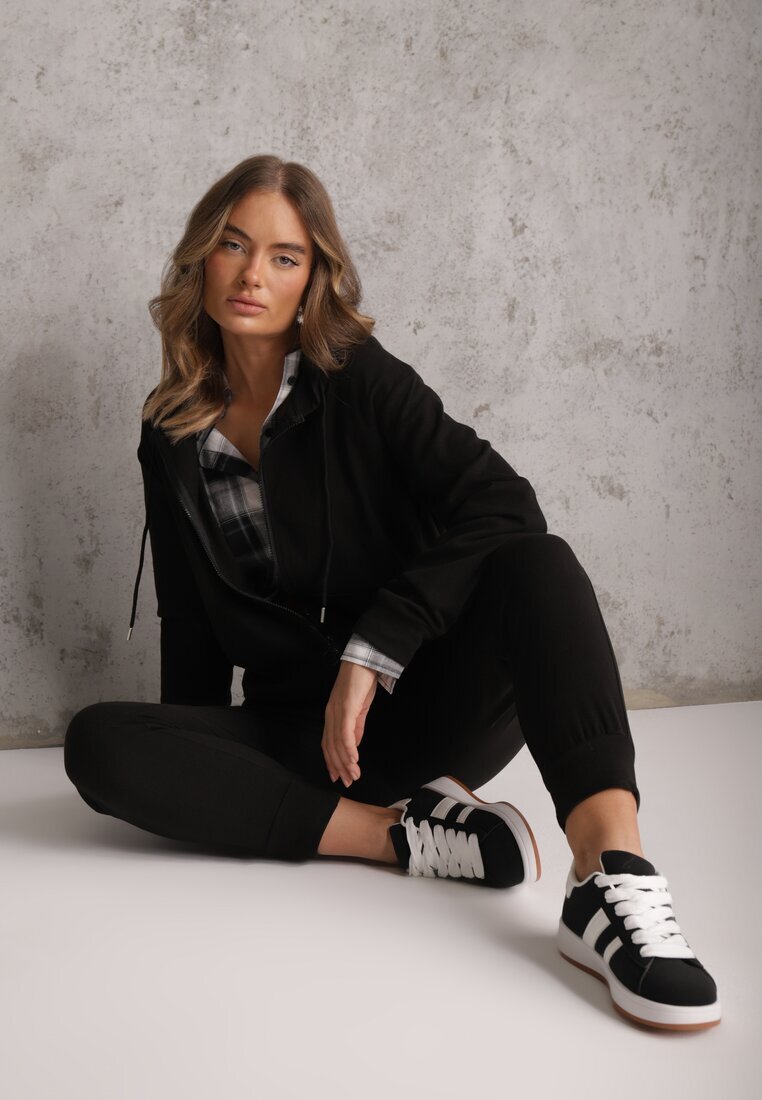  Compleu de Trening Negru din 2 piese cu Bluză și Pantaloni Seraphira