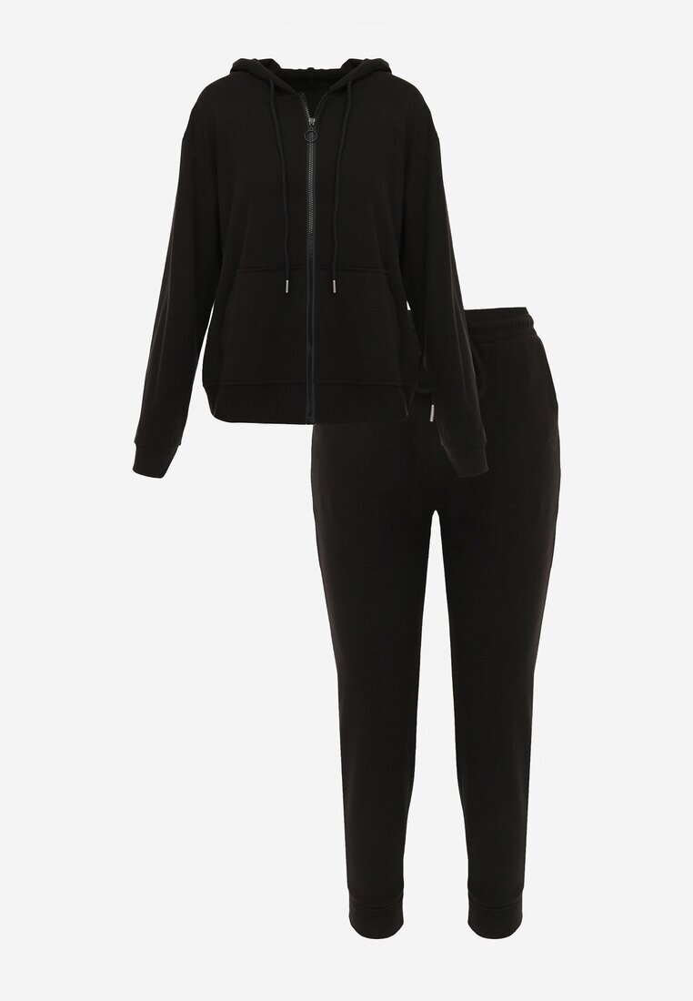  Compleu de Trening Negru din 2 piese cu Bluză și Pantaloni Seraphira