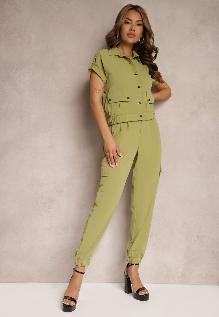  Compleu din 2 piese cu Bluză și Pantaloni Verde închis Ezrala