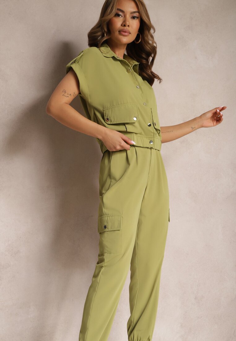  Compleu din 2 piese cu Bluză și Pantaloni Verde închis Ezrala