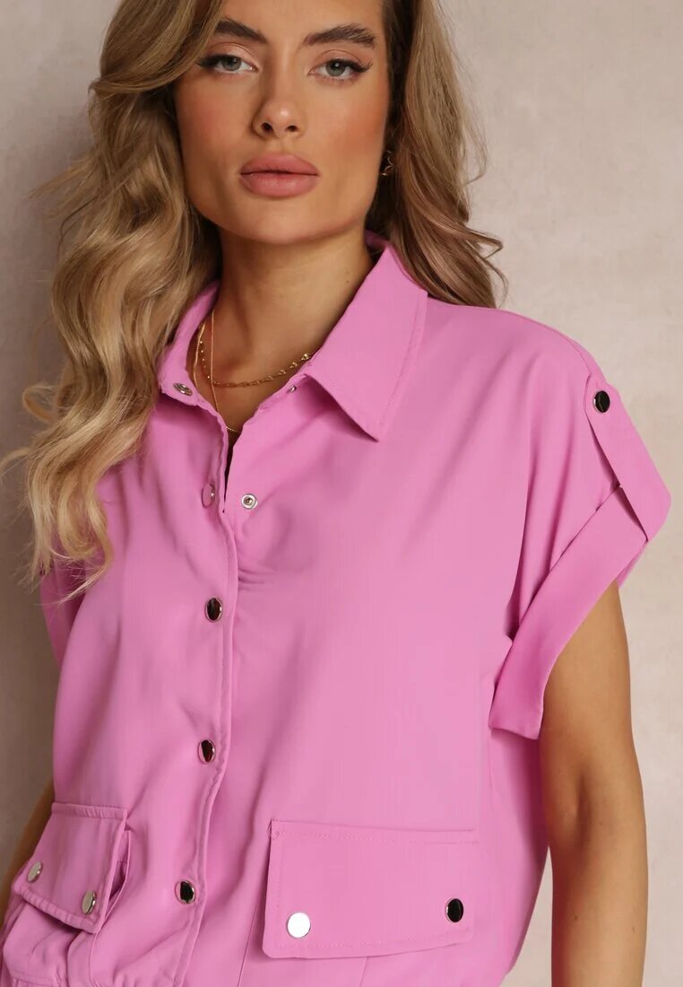  Compleu Fucsia din 2 piese cu Bluză și Pantaloni Ezrala