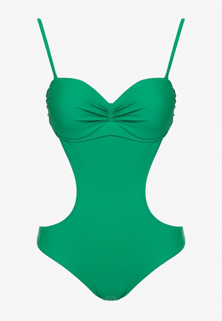  Costum de baie întreg Verde cu Decupaje în Talie și la Spate Tovantia