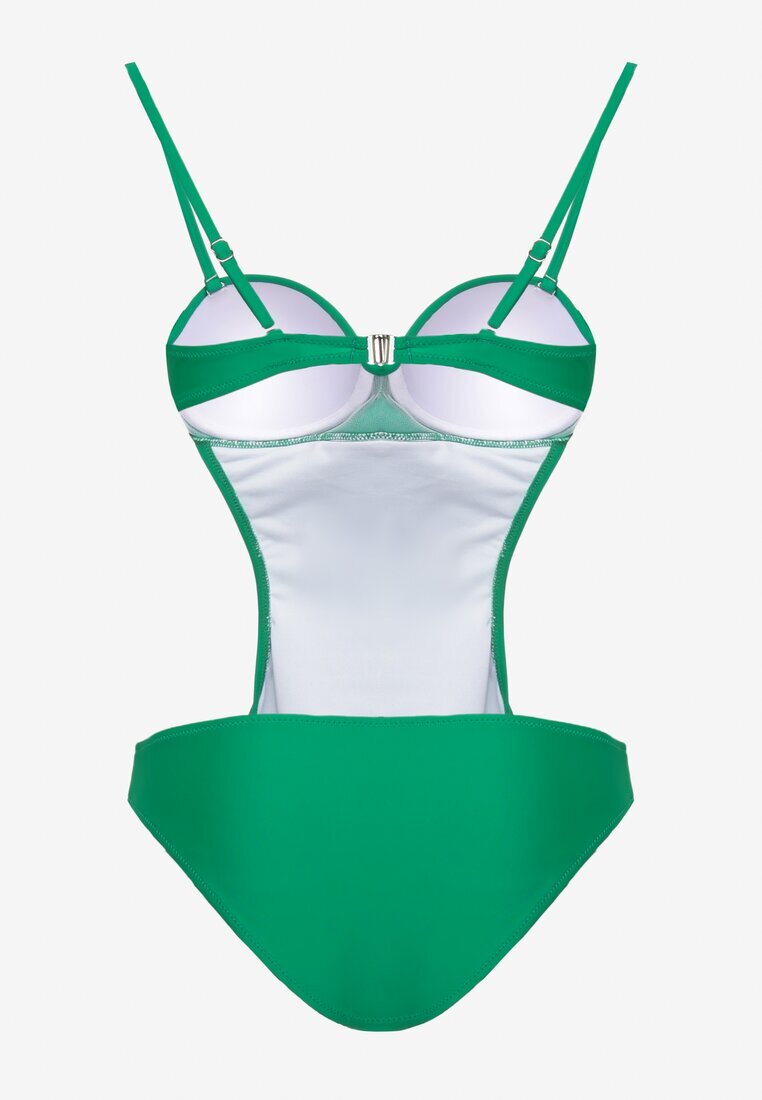  Costum de baie întreg Verde cu Decupaje în Talie și la Spate Tovantia