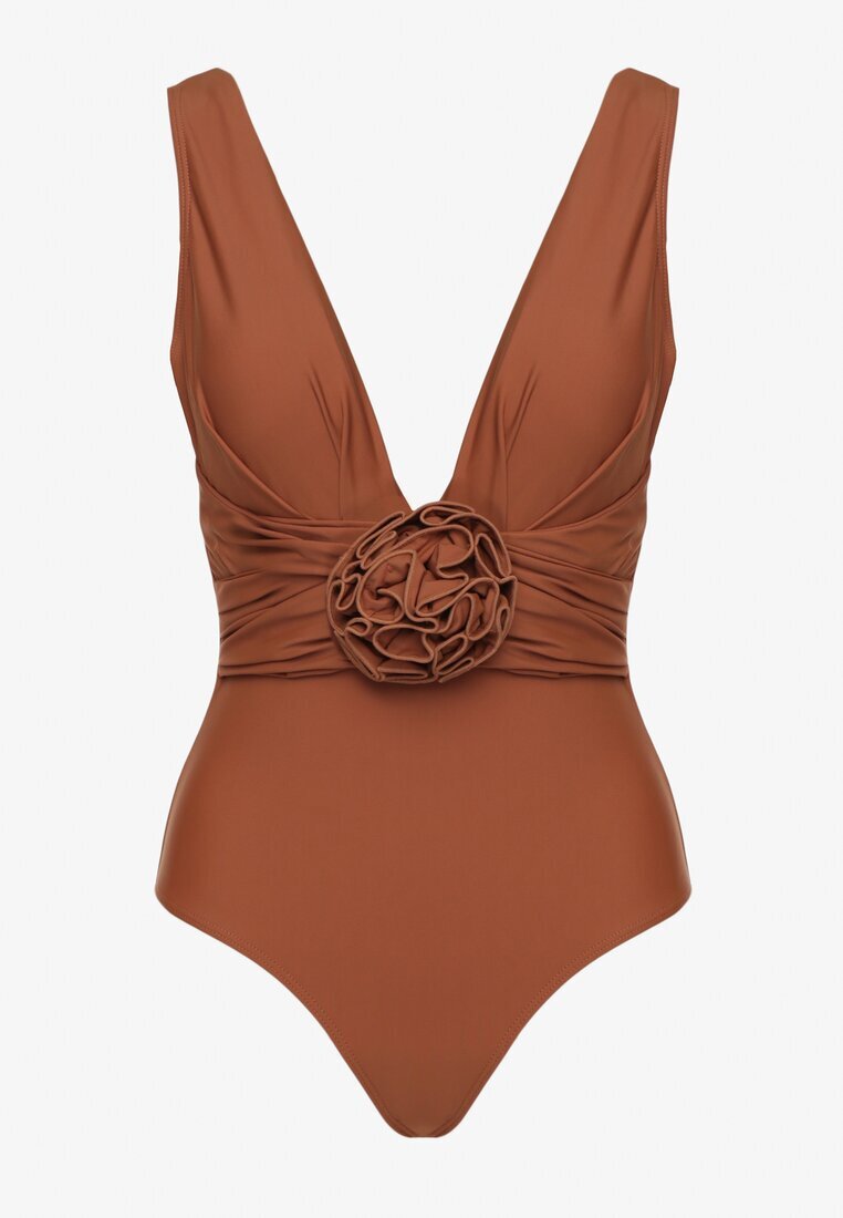  Costum de baie Maro Întreg Ornat cu aplicație floare 3D cu întăritură Seliris