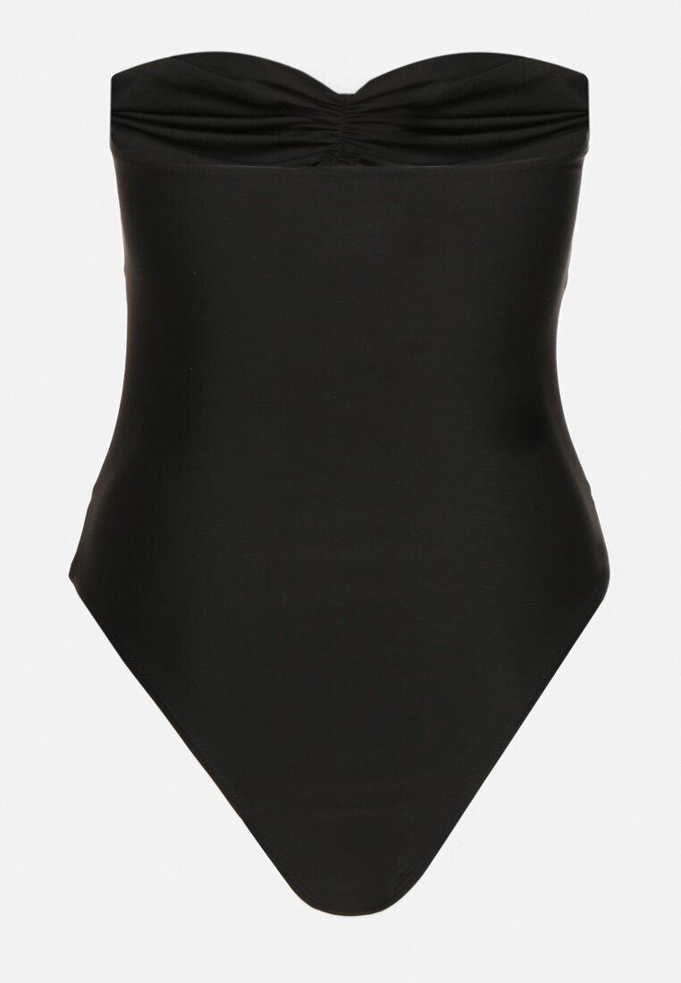  Costum de baie Negru întreg cu cupe întărite cu flori 3D și decupaje Irisfay