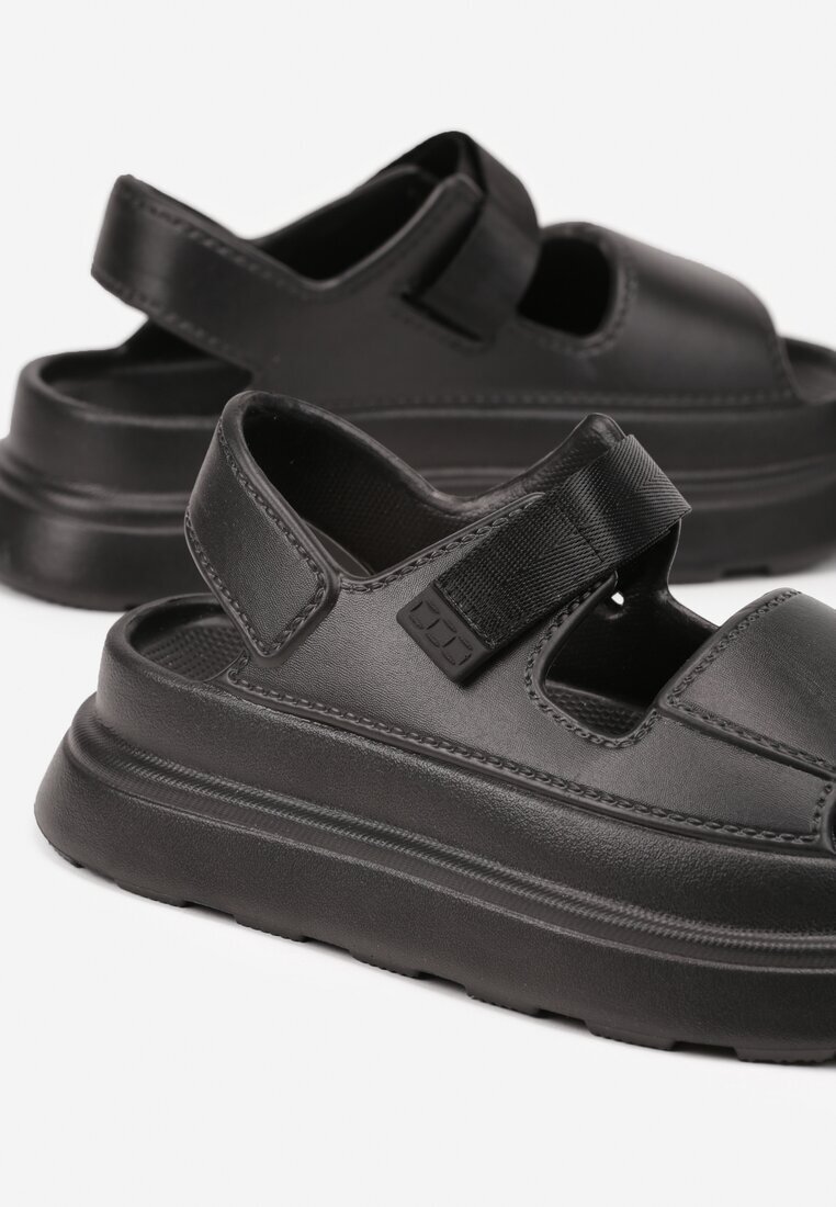 damerose Sandale Negre Chunky din Spumă cu Platformă cu scai Oballia