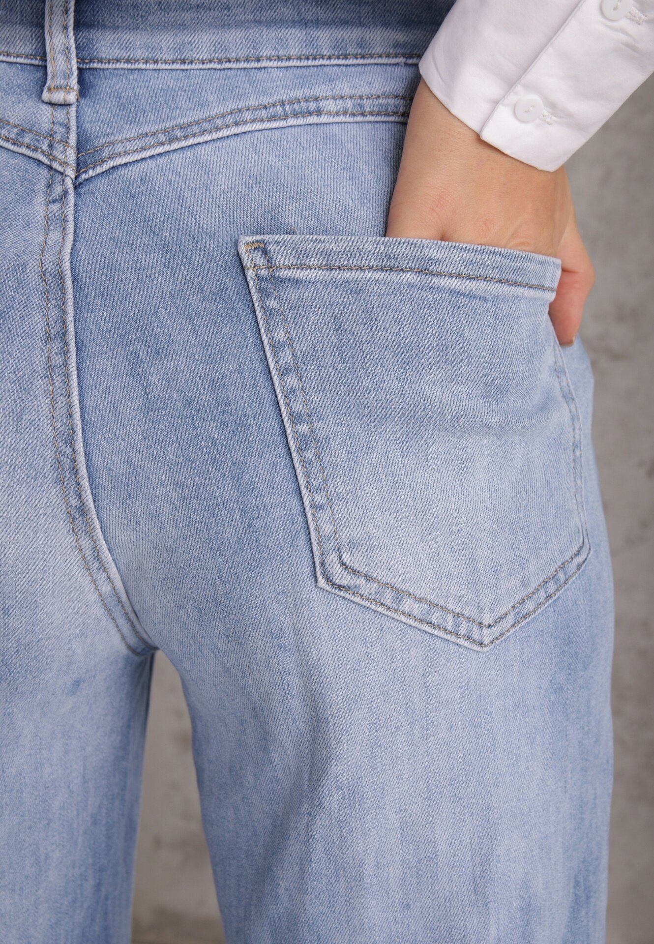 daysie Blugi Albaștri Din bumbac High Waist Wide Leg Cariloth