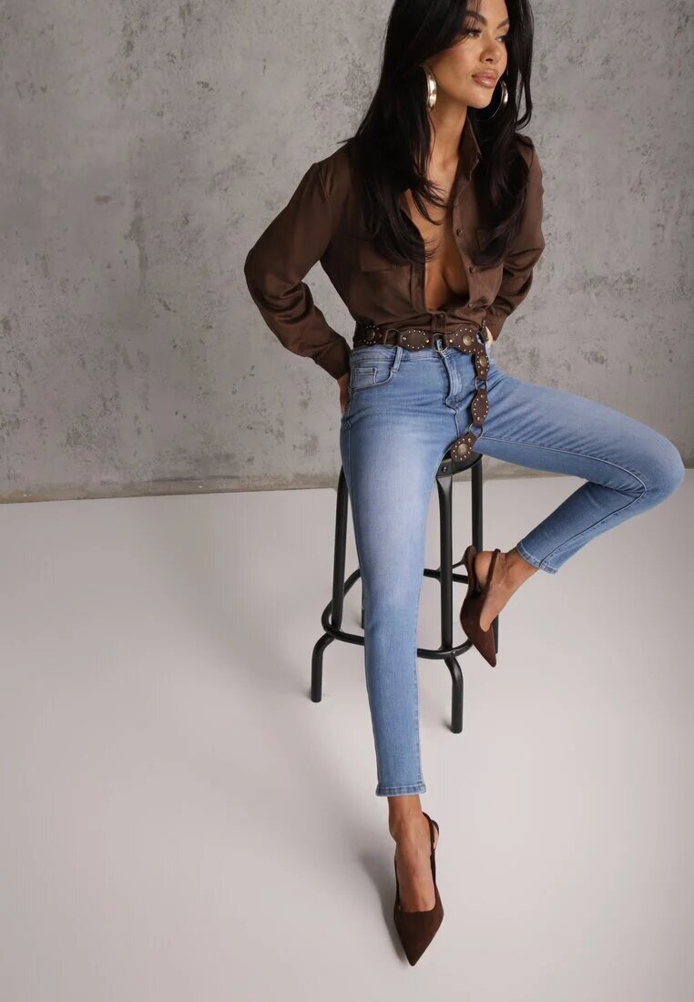 daysie Blugi Albastri Skinny cu Bumbac Push-Up Erilessa