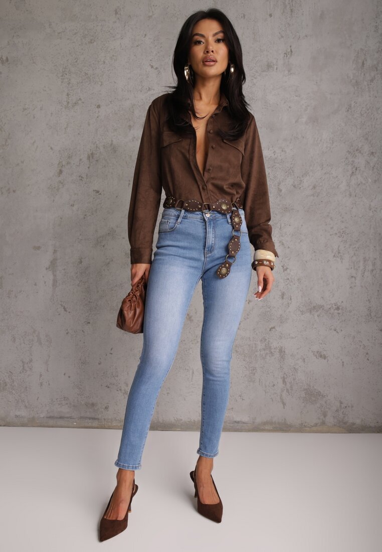 daysie Blugi Albastri Skinny cu Bumbac Push-Up Erilessa