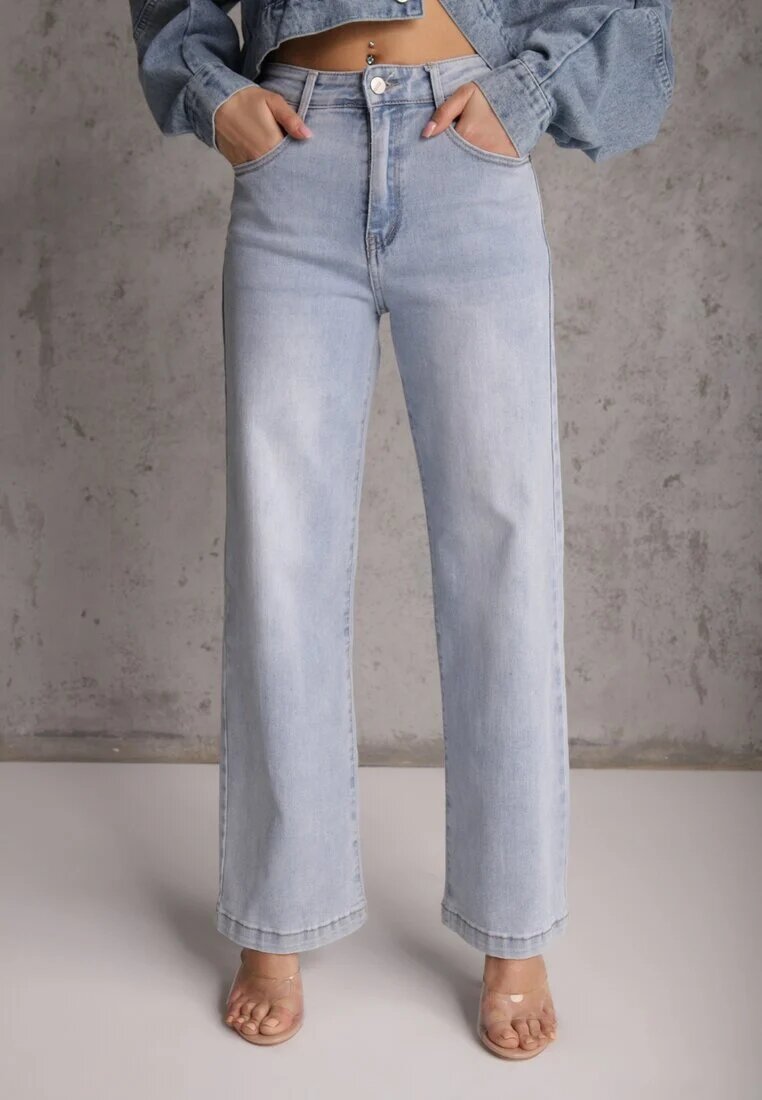 daysie Blugi Albastru deschis Straight Leg High Waist din bumbac Erivera
