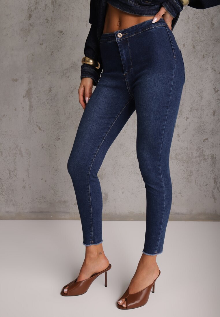 daysie Blugi Bleumarin Skinny High Waist Vivizo