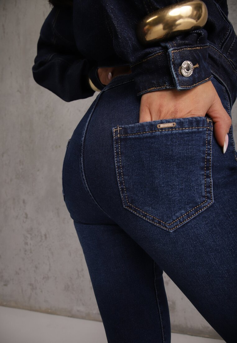 daysie Blugi Bleumarin Skinny High Waist Vivizo