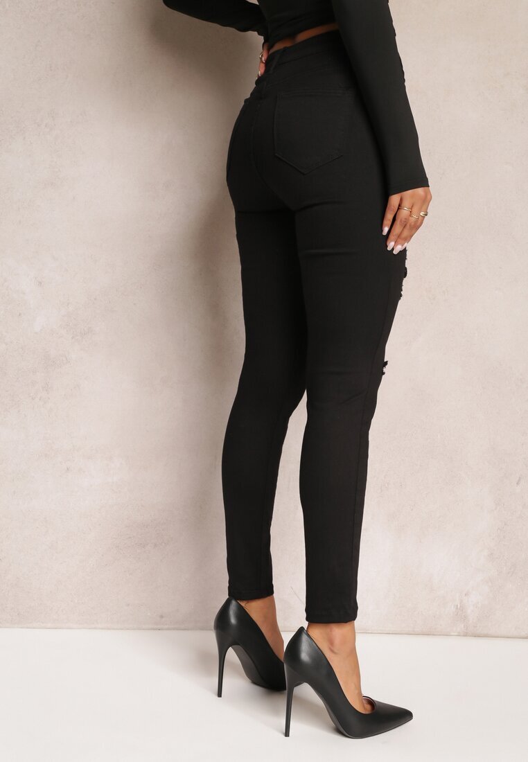 daysie Blugi Negri Skinny cu Talie Înaltă Yholo