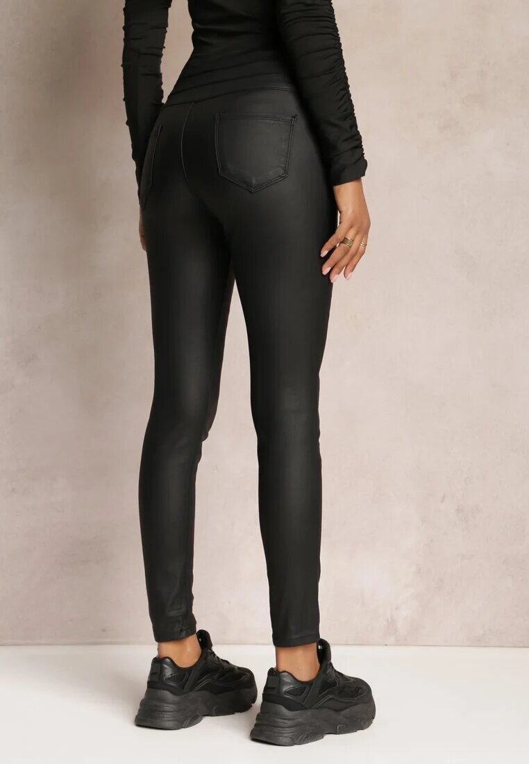 daysie Pantaloni Negri High Waist Skinny din Piele ecologică Opmin