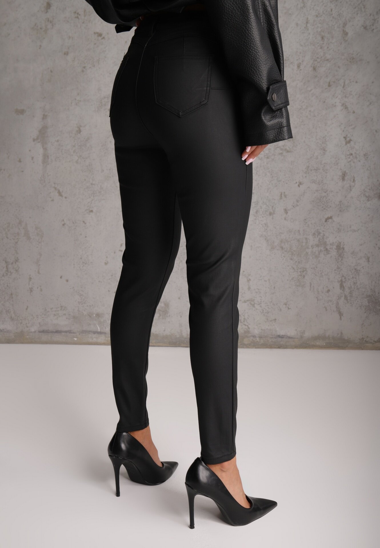 daysie Pantaloni Negri Skinny din Piele ecologică Operwena