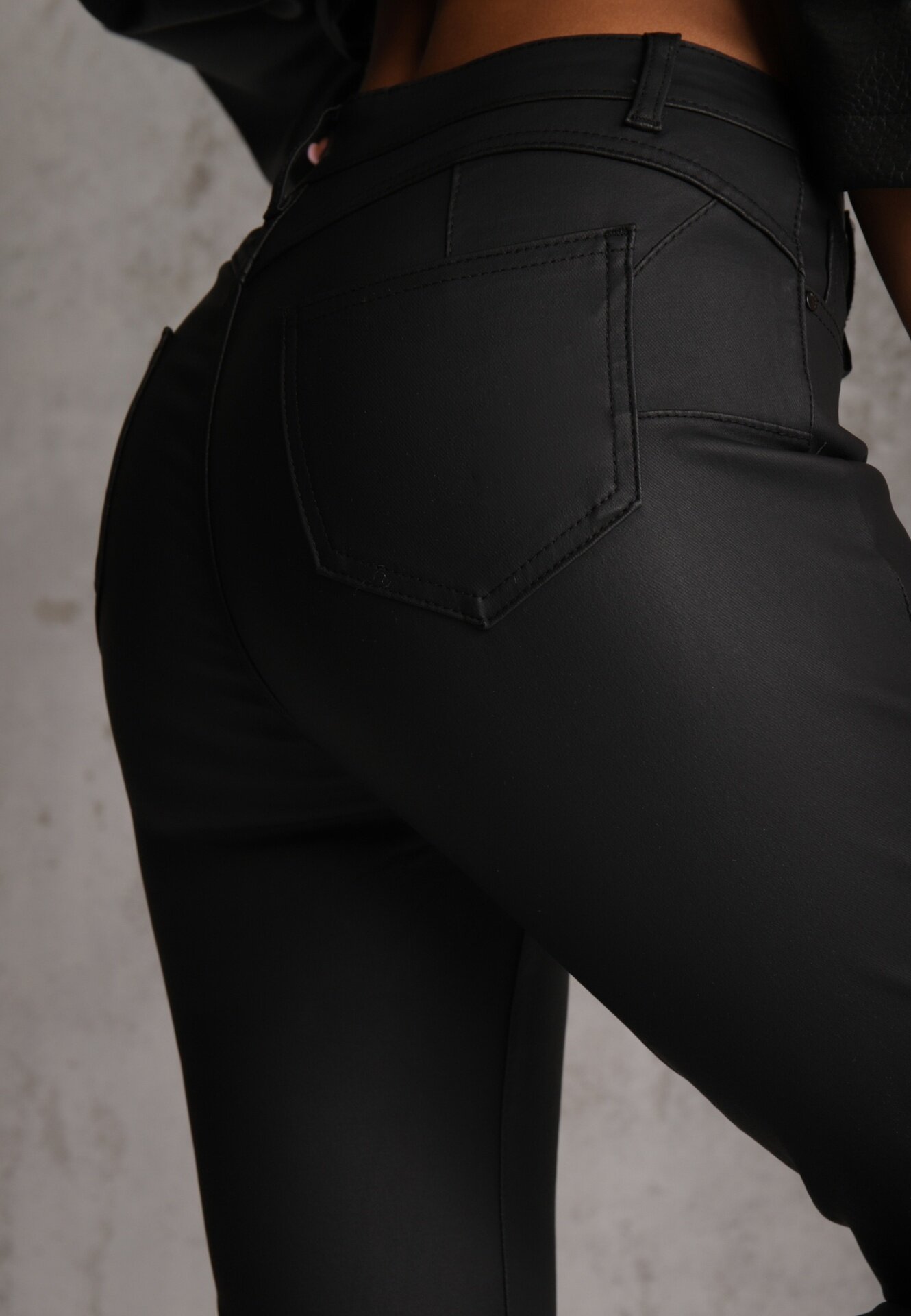 daysie Pantaloni Negri Skinny din Piele ecologică Operwena