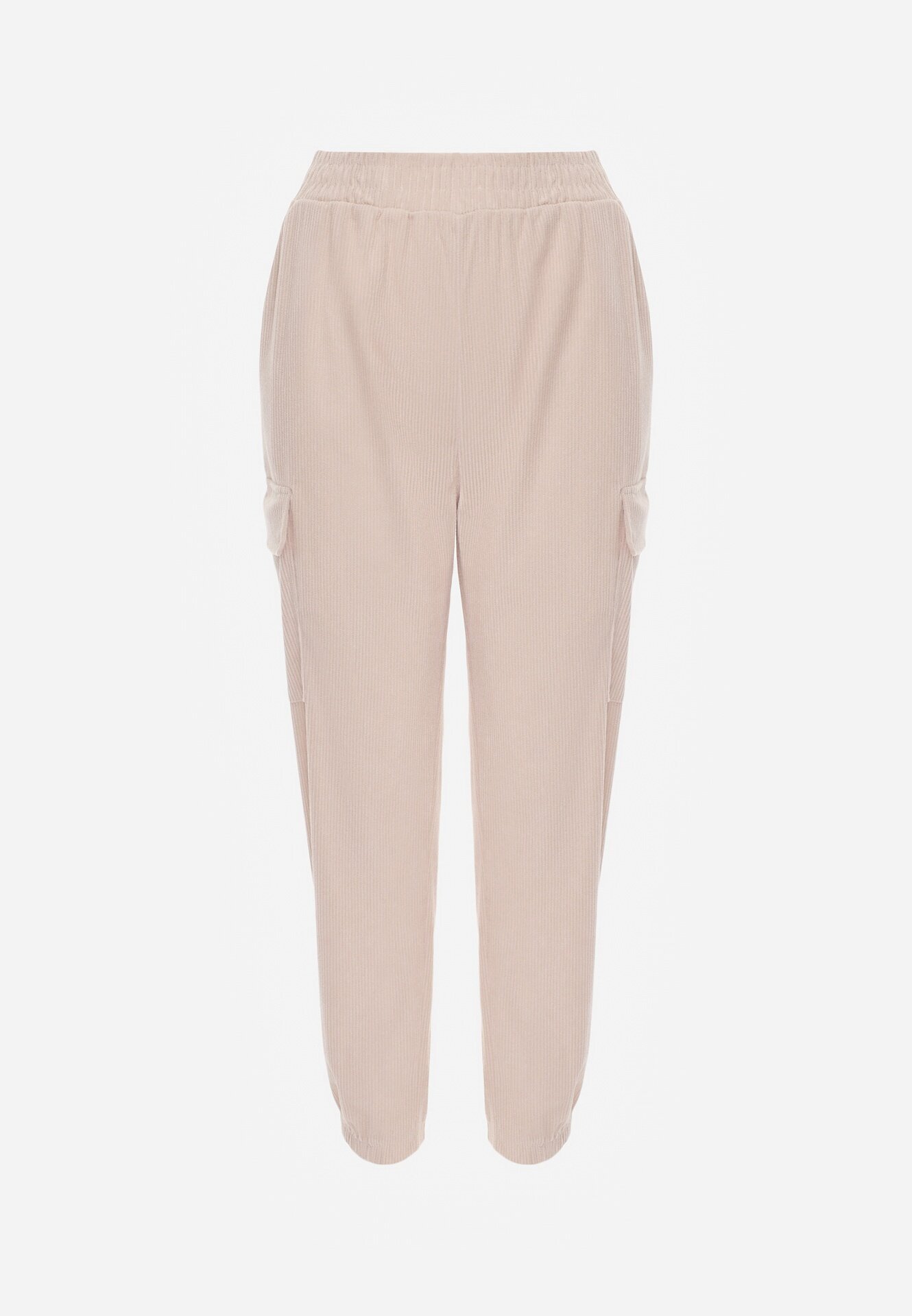 defox Pantaloni Bej Tip Cargo High Waist Worseli