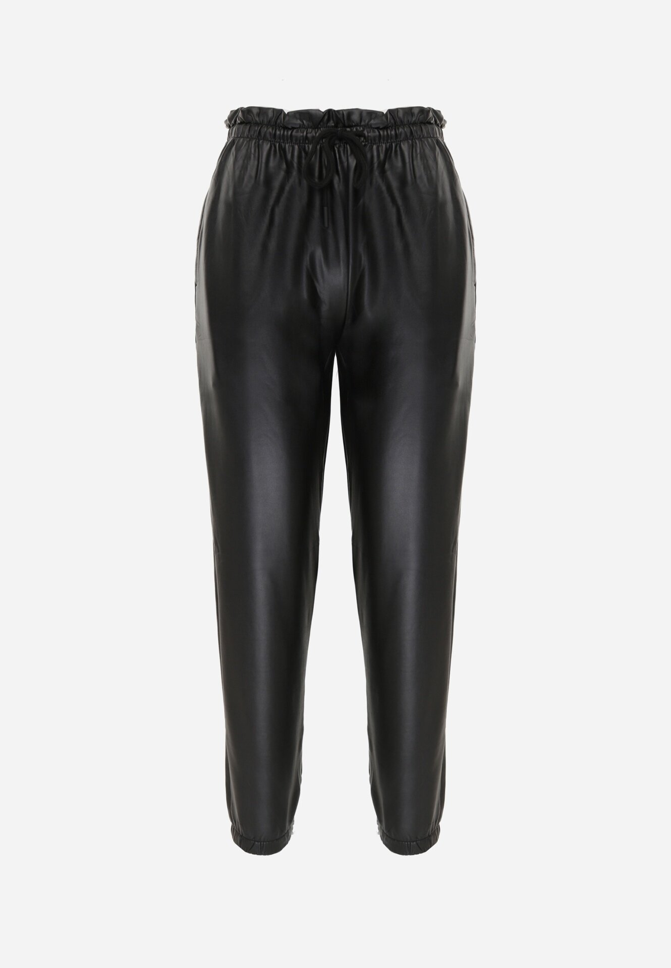 defox Pantaloni Negri Căptușiți cu Fleece cu elastic în talie și la glezne Franira