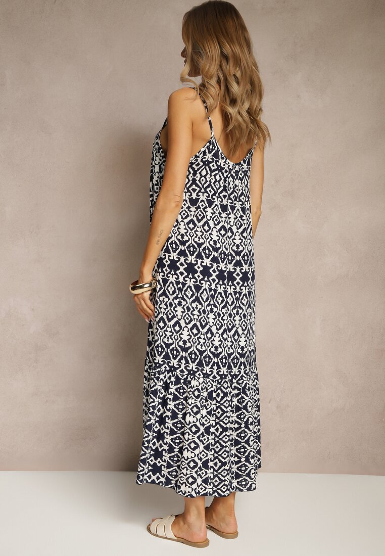 defox Rochie Granat de Bumbac cu Model Geometric Koloniela