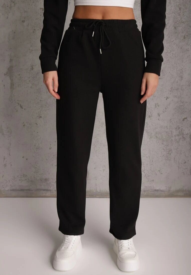 defox Set trening negru din polar Bluză cu fermoar scurt și Pantaloni jogger Hypamena