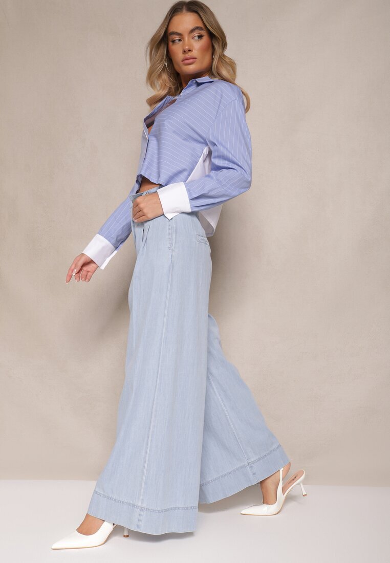 elsa.m by may Blugi Albastru deschis Larghi din Bumbac High Waist Cohna