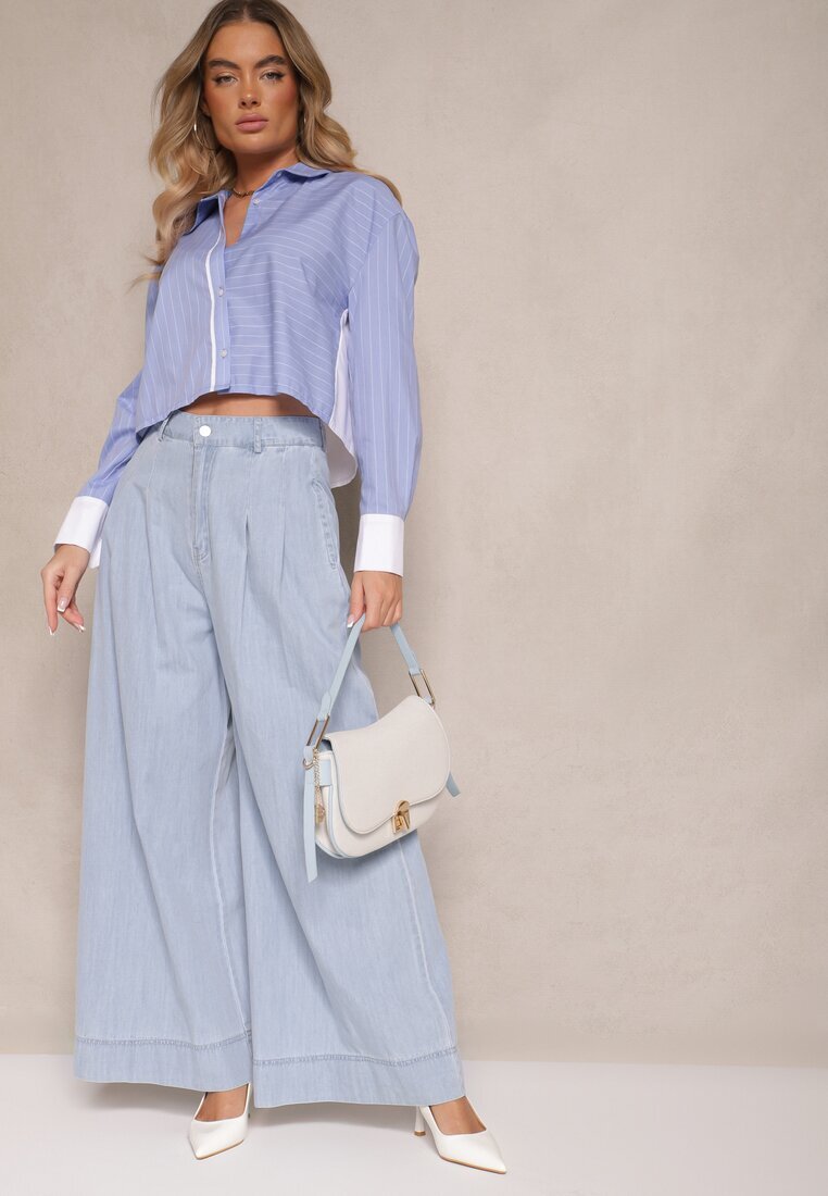 elsa.m by may Blugi Albastru deschis Larghi din Bumbac High Waist Cohna
