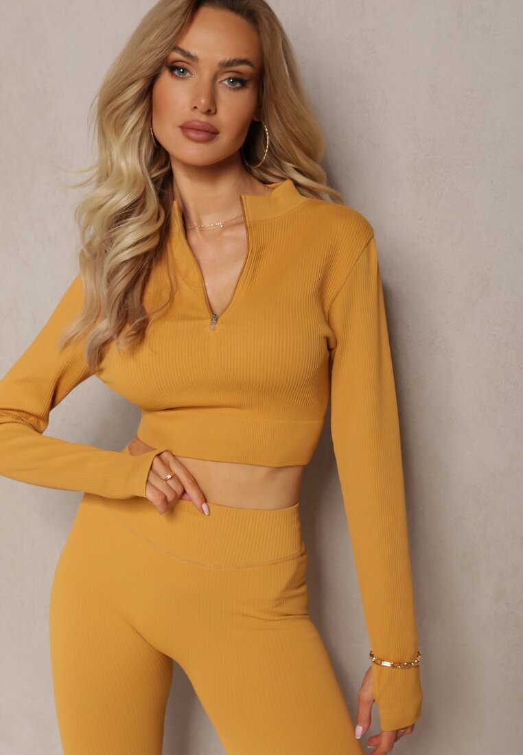 elsa.m by may Bluză Galbenă Elastică cu fermoar cu decupaj la tiv Denalla