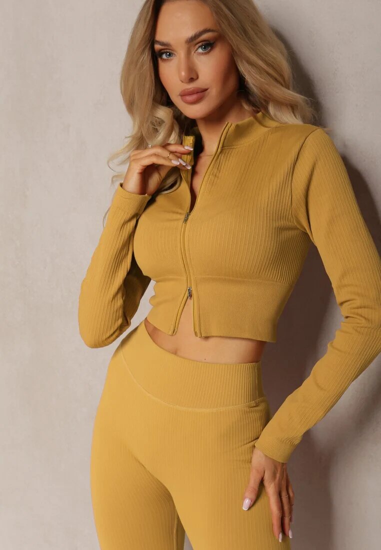 elsa.m by may Bluză Galbenă Rebrată Scurtă Cu două fermoare Aloue