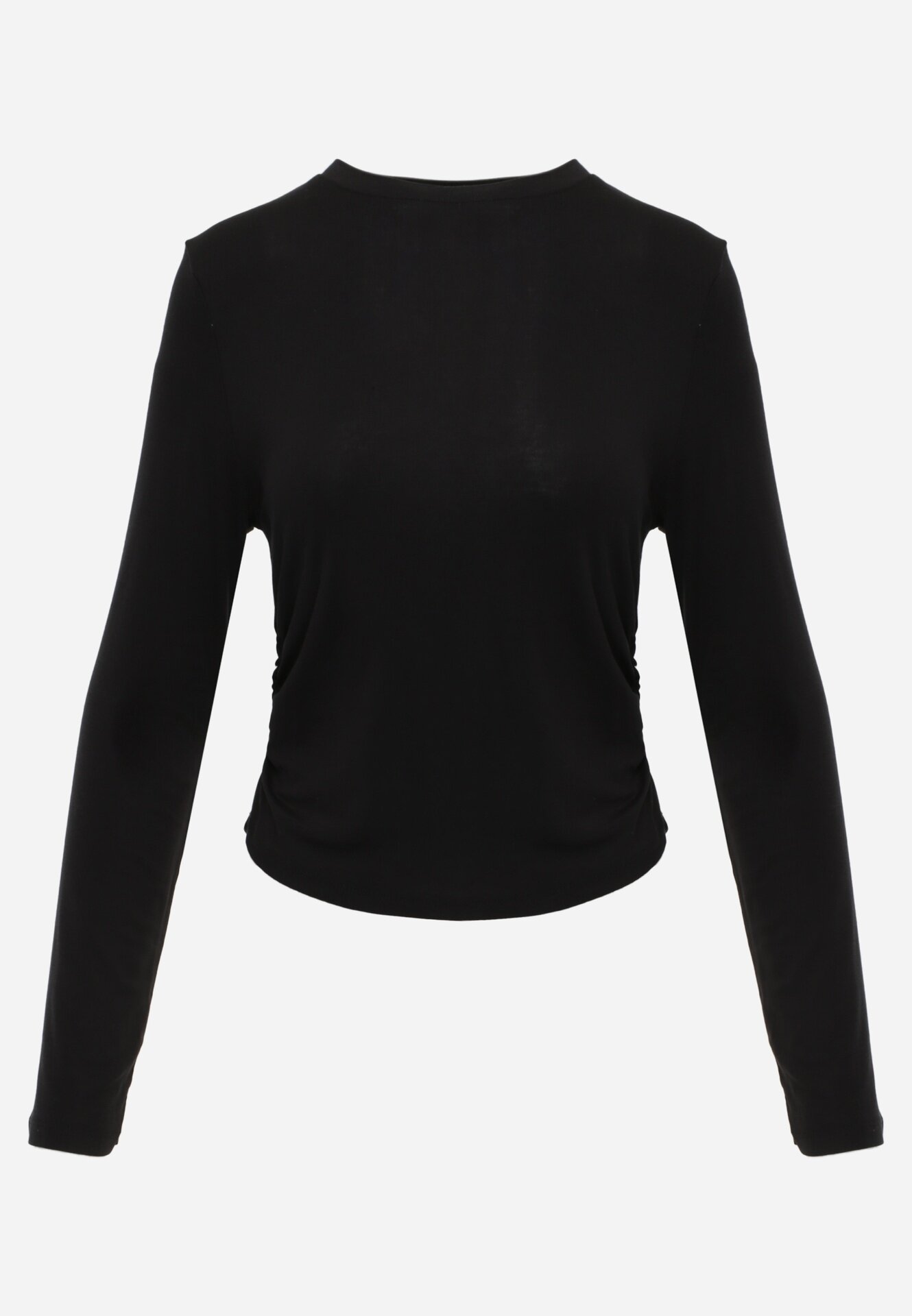 elsa.m by may Bluză Longsleeve cu fronseu din țesătură semi-transparentă din lyocell Kiava Neagră