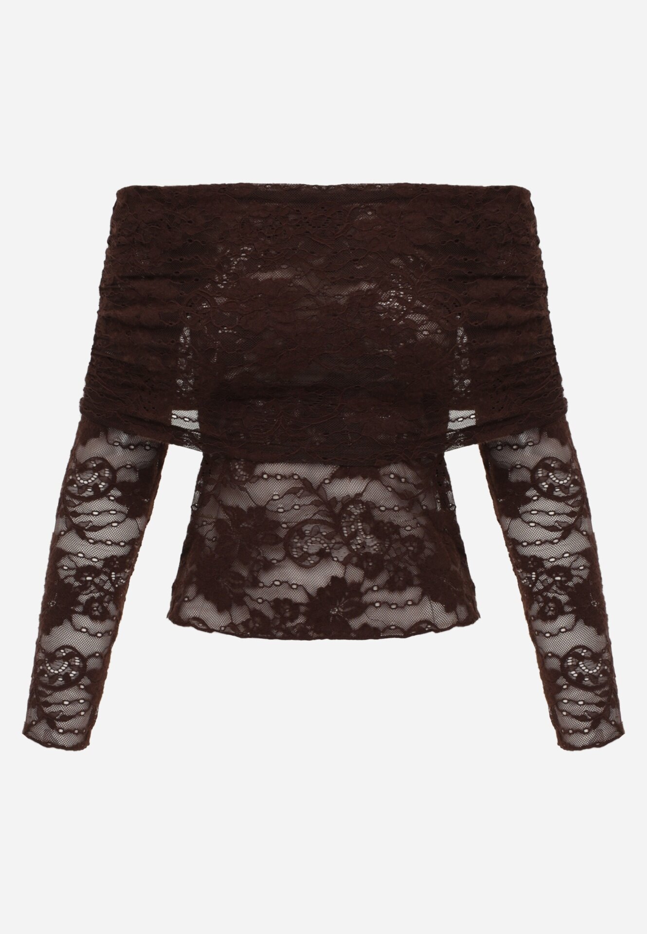 elsa.m by may Bluză longsleeve din dantelă cu decolteu răsucit și umeri goi Amarie Maro