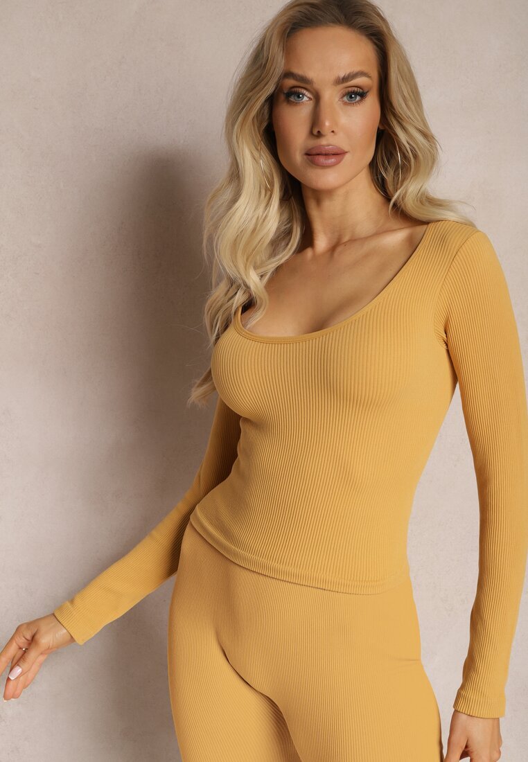 elsa.m by may Bluză mulată cropped galbenă cu dungi Elowenia