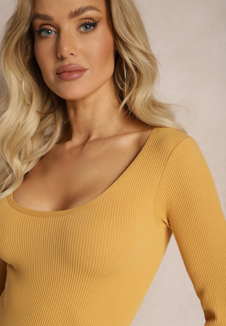 elsa.m by may Bluză mulată cropped galbenă cu dungi Elowenia