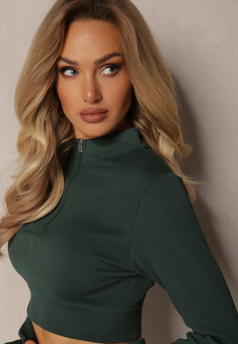 elsa.m by may Bluză Verde închis Elastică cu fermoar cu decupaj la tiv Denalla