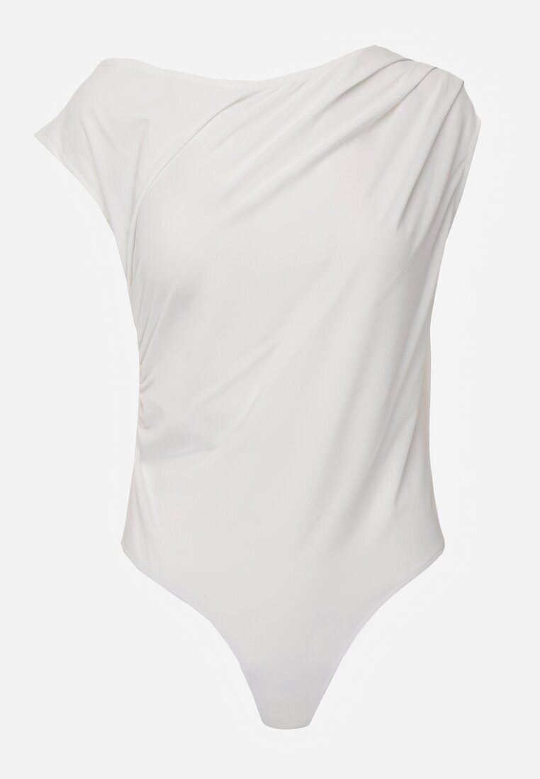elsa.m by may Body Alb cu Croi Asimetric cu Drapaj Asintlia