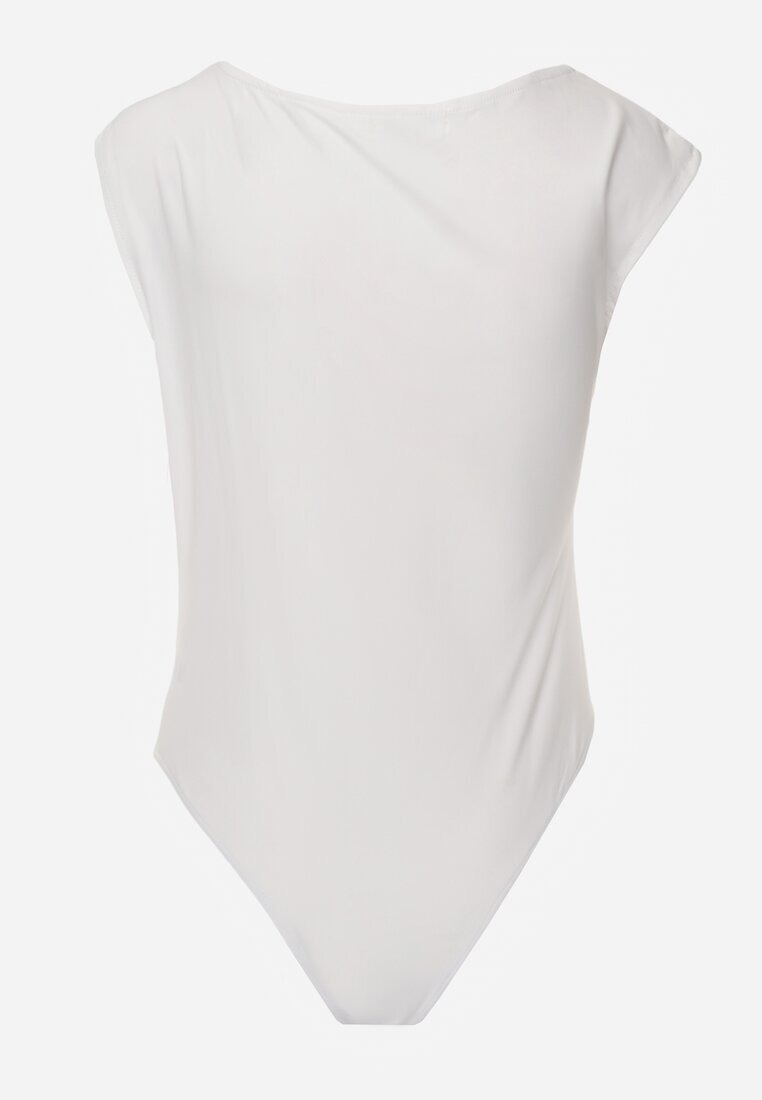 elsa.m by may Body Alb cu Croi Asimetric cu Drapaj Asintlia