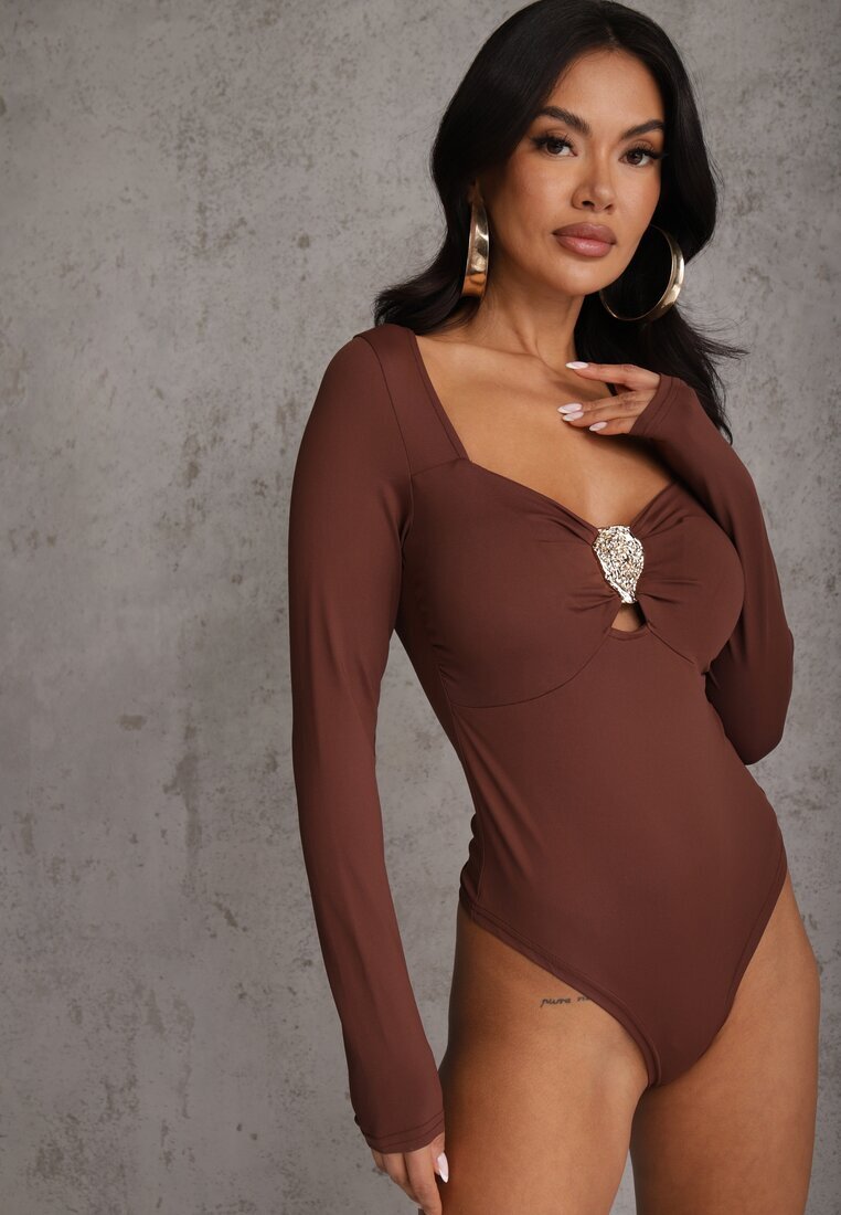 elsa.m by may Body Maron cu Ornament Metalic Aferriva