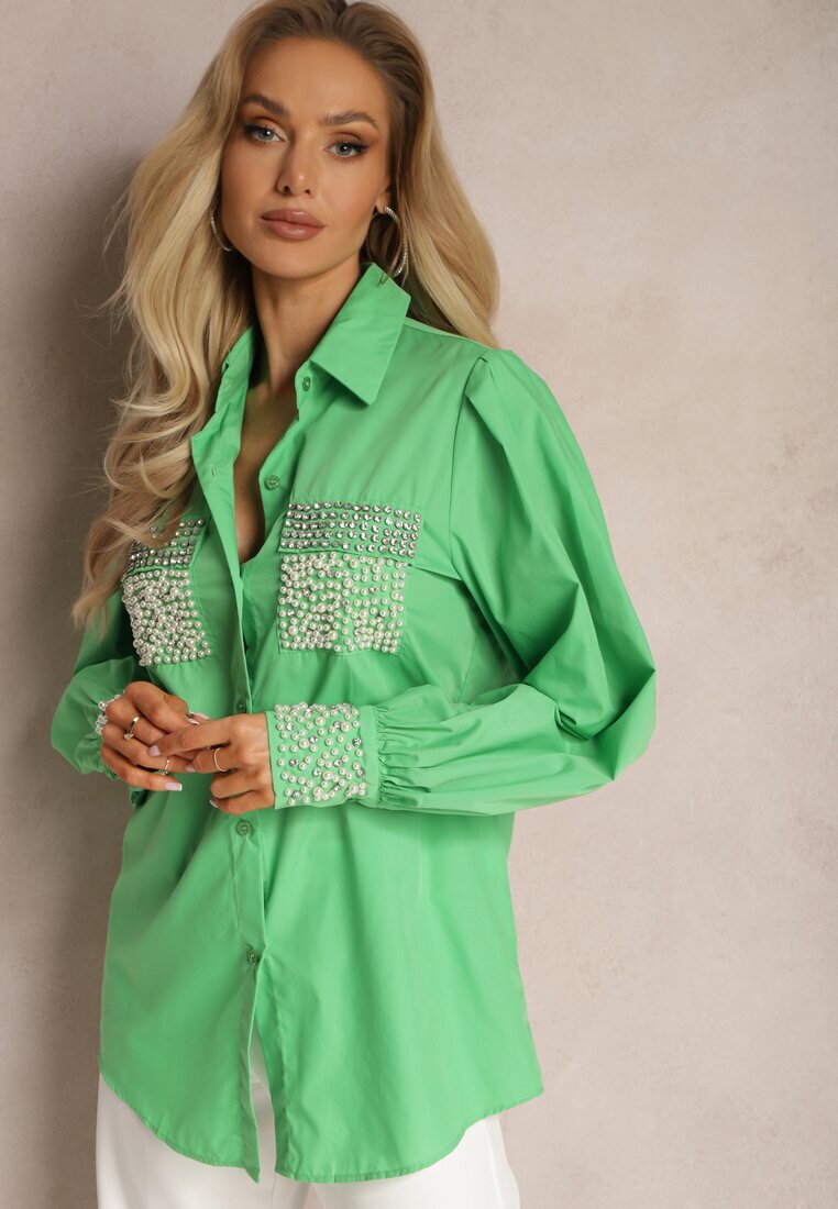 elsa.m by may Cămașă Verde cu Circonii și Perle de Bijuterie Quezia