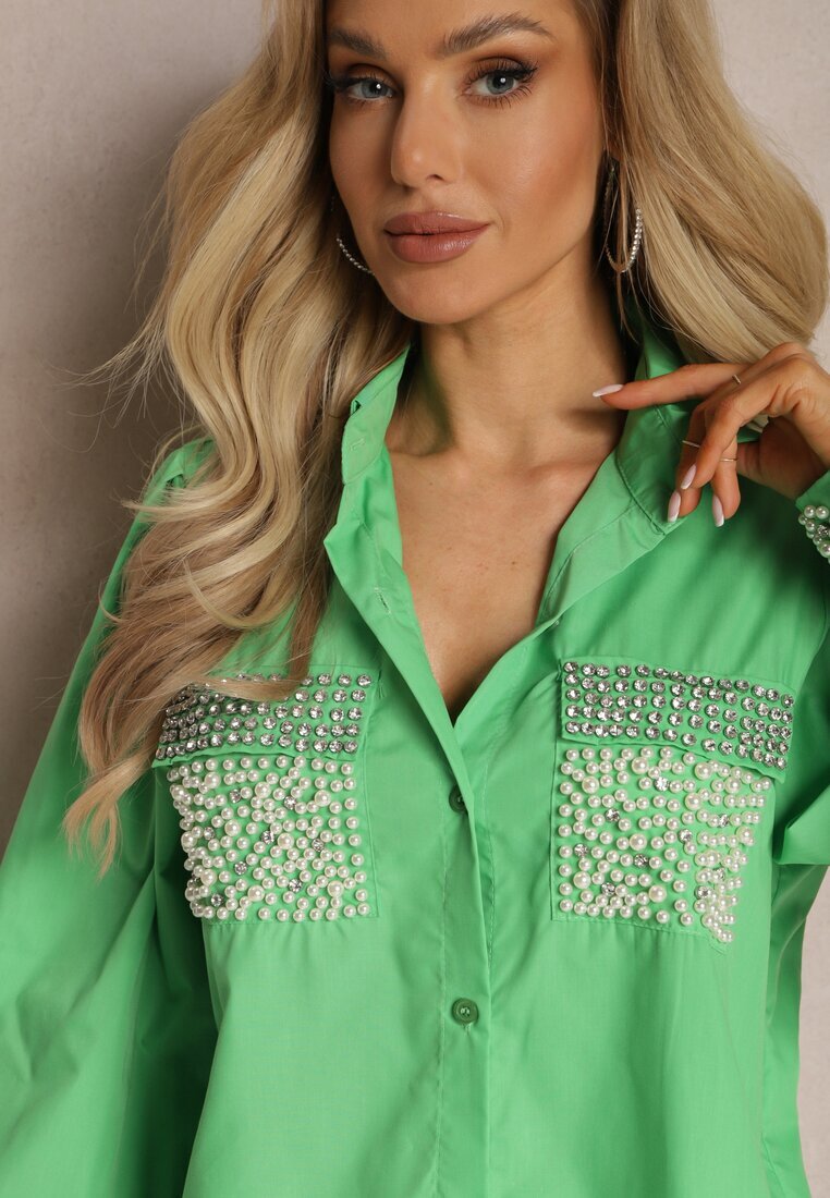 elsa.m by may Cămașă Verde cu Circonii și Perle de Bijuterie Quezia