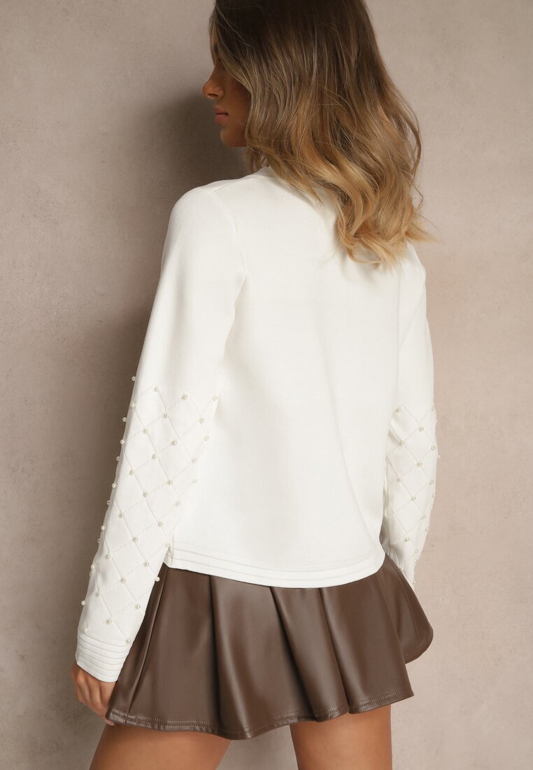 elsa.m by may Cardigan Alb Încheiat cu Perle Kilfa