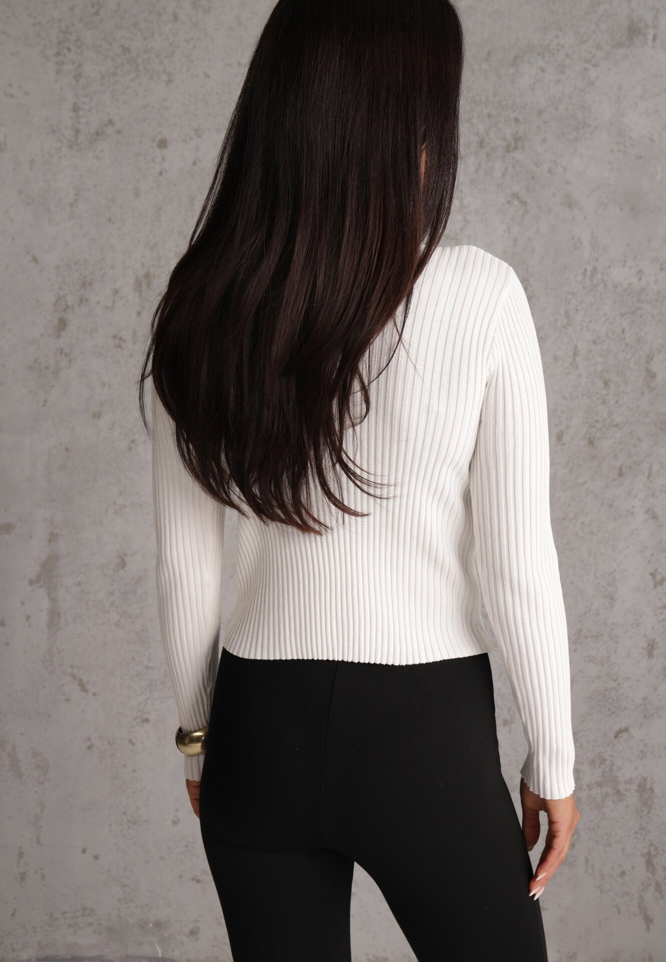 elsa.m by may Cardigan Alb Reiat Deschis din Viscoză Pinnalia