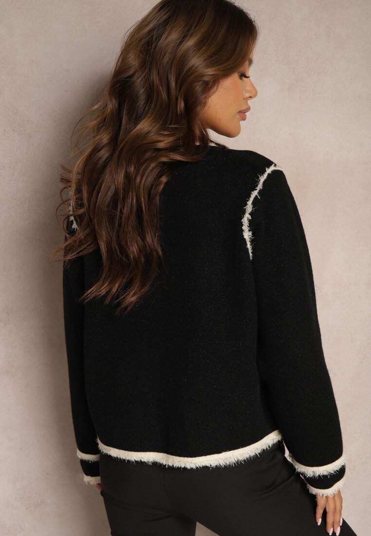 elsa.m by may Cardigan Negru Deschis elegant cu nituri și bordurat Irinalea