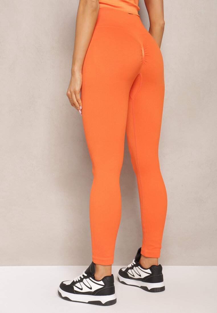 elsa.m by may Colanți Portocalii High Waist Striati Push-Up Sunflowia