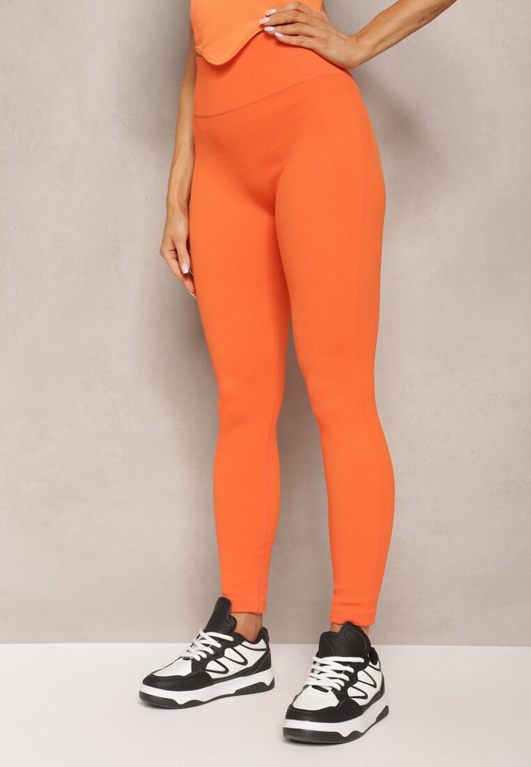 elsa.m by may Colanți Portocalii High Waist Striati Push-Up Sunflowia