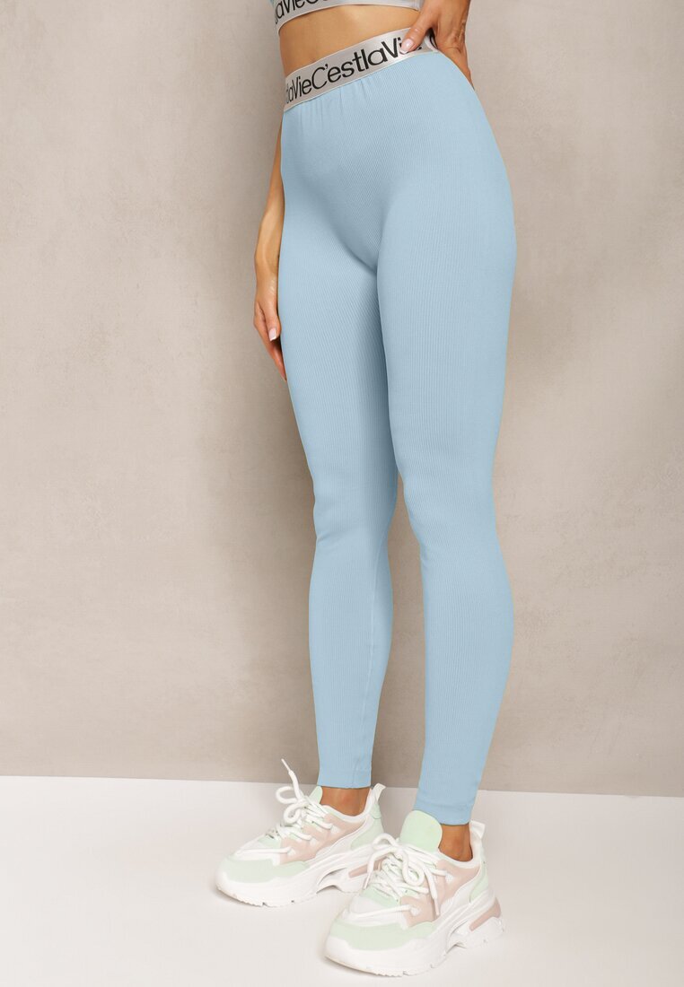 elsa.m by may Colanți sport Albastru deschis Elastici cu bandă elastică lată decorativă în talie Larnode