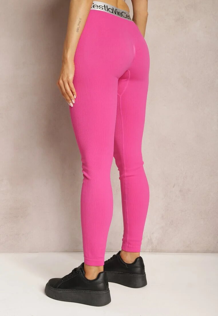 elsa.m by may Colanți sport Fucsia elastici cu bandă elastică lată decorativă în talie Larnode
