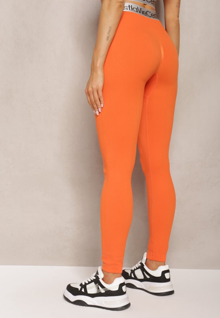 elsa.m by may Colanți Sport Portocalii Elastici cu bandă elastică lată decorativă în talie Larnode